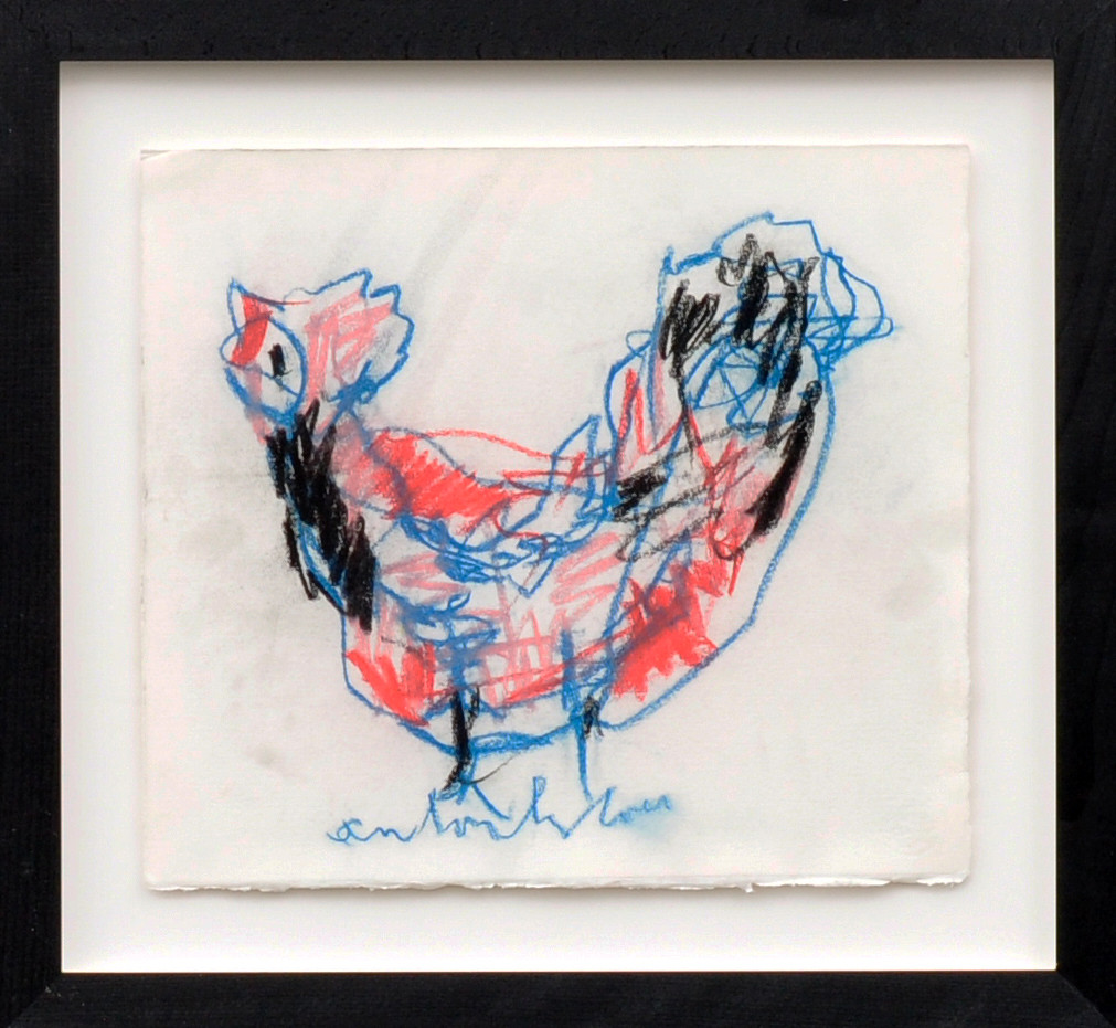 Anton Heyboer + Kip, blauw-rood